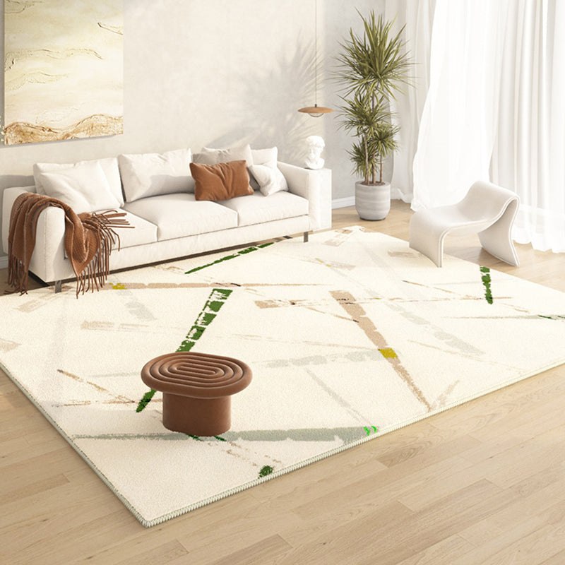 Green Modern Rug Polyester Color Lump Area Rug Non-Slip Backing Rug for Living Room