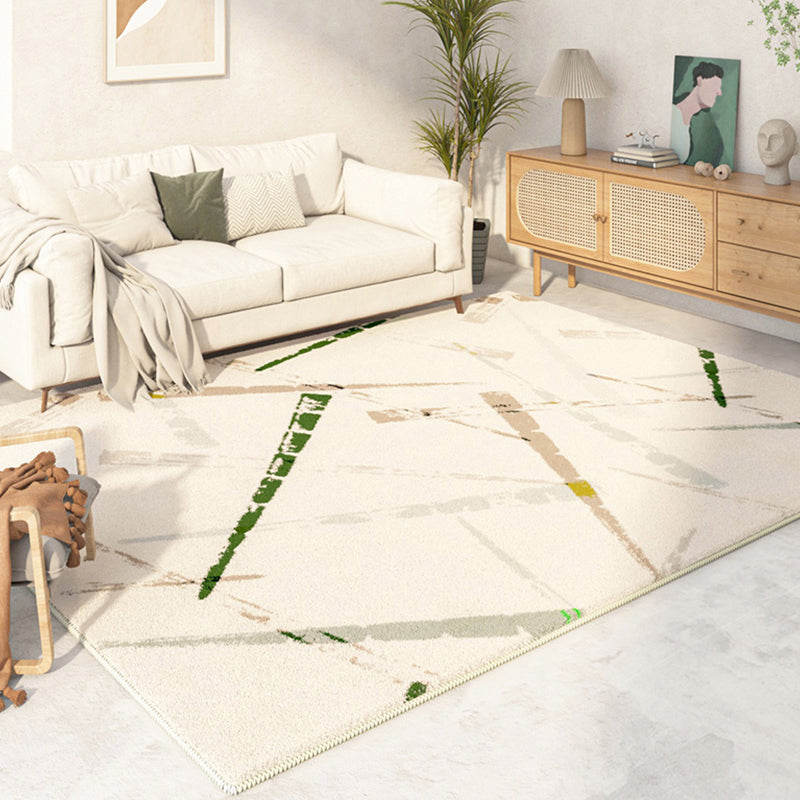 Green Modern Rug Polyester Color Lump Area Rug Non-Slip Backing Rug for Living Room