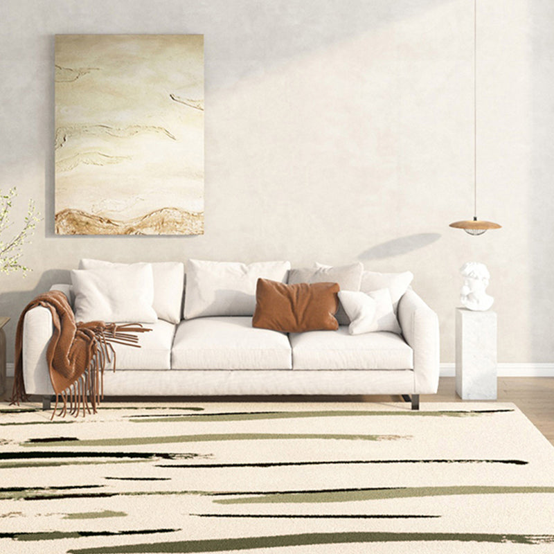 Green Modern Rug Polyester Color Lump Area Rug Non-Slip Backing Rug for Living Room