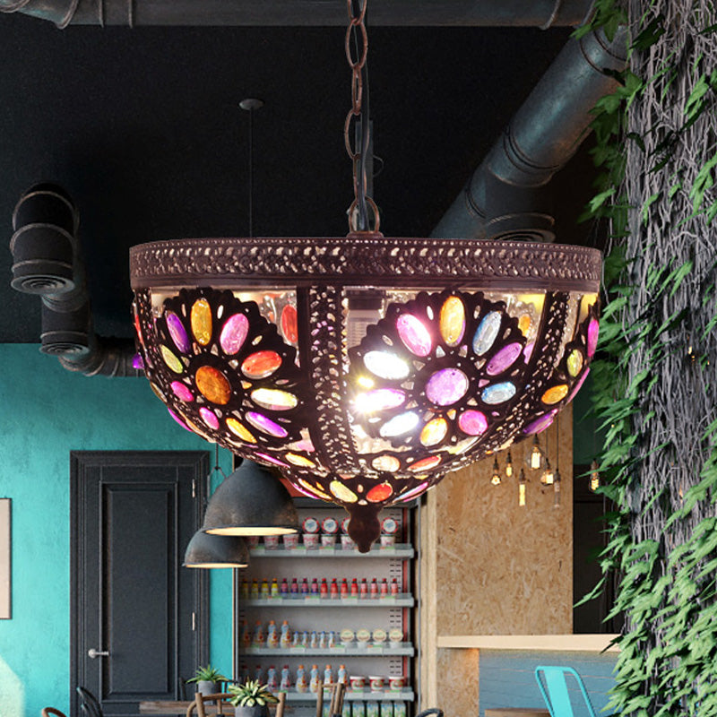 Ciotola ristorante kit luce kit art deco vetra 1 lampadina arrugginita