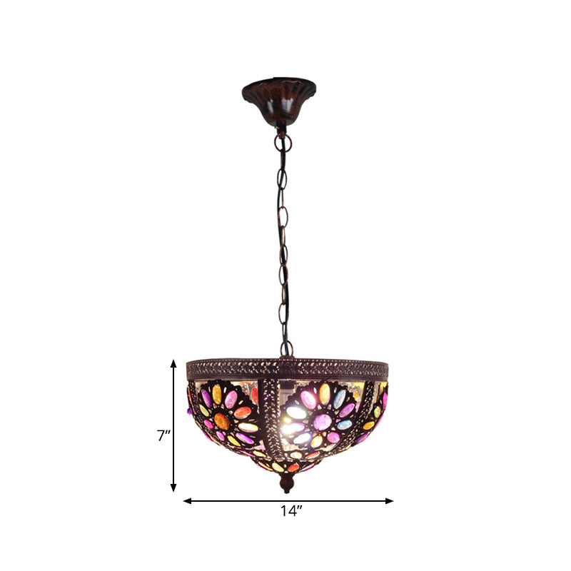Ciotola ristorante kit luce kit art deco vetra 1 lampadina arrugginita