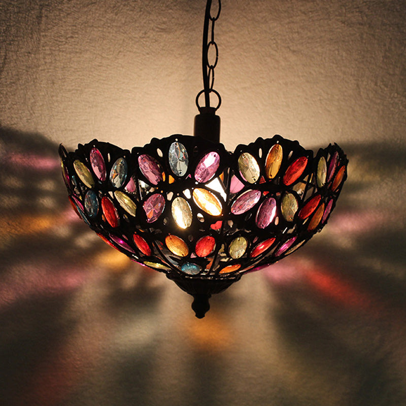Rust Bowl Vorm Hangend licht Boheems metalen 1 bol Restaurant Hanglampverlichting