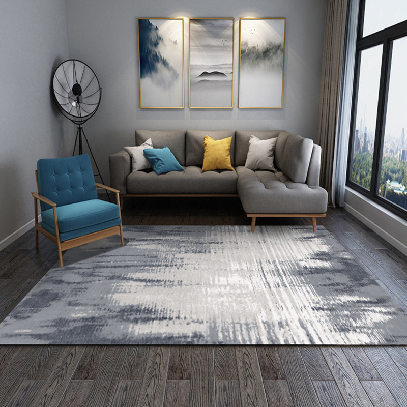 Simplicity Washable Carpet Modern Area Rug Polyester Stain Resistant Area Rug for Living Room