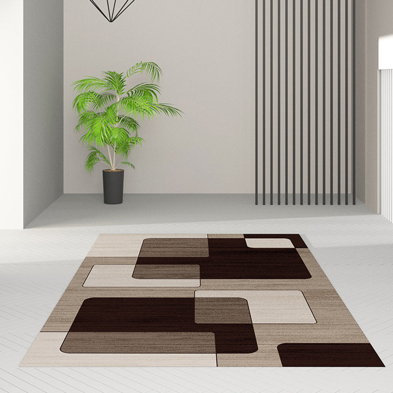 Navy Nordic Carpet Polyester Graphic Carpet Non-Slip Backing Carpet for Living Room