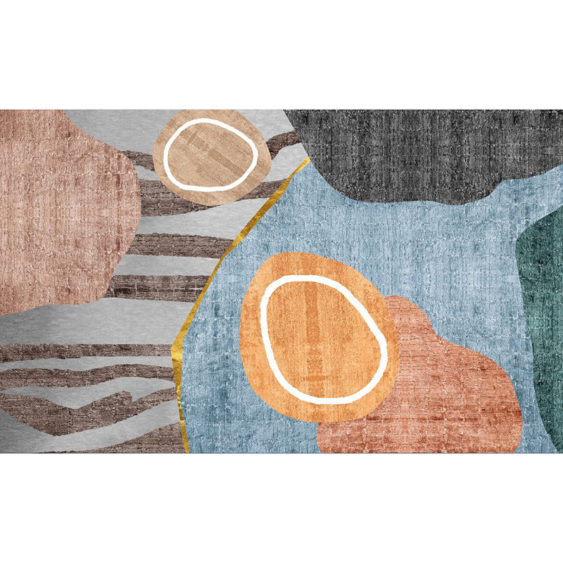 Navy Nordic Carpet Polyester Graphic Carpet Non-Slip Backing Carpet for Living Room