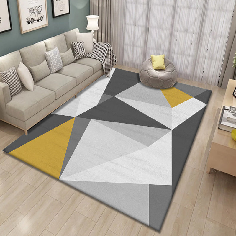 Contemporary Area Rug Modern Geometric Rug Polyester Washable Area Carpet for Living Room