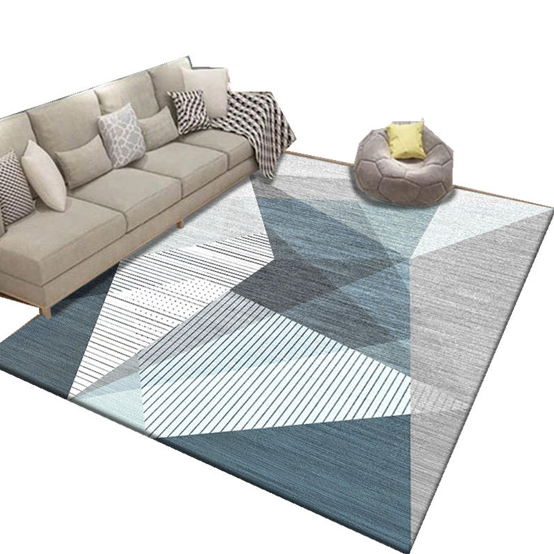Contemporary Area Rug Modern Geometric Rug Polyester Washable Area Carpet for Living Room