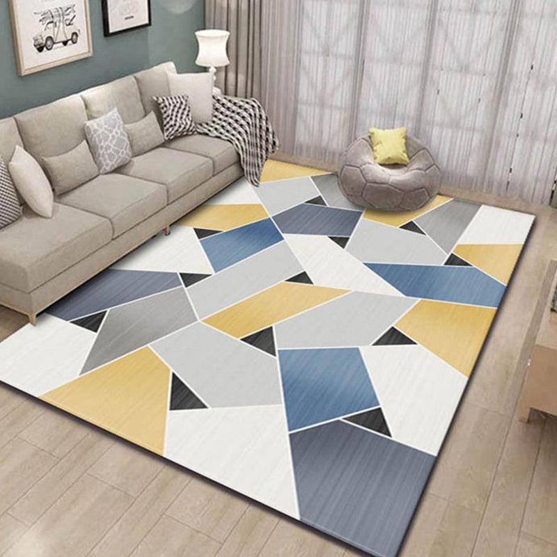 Contemporary Area Rug Modern Geometric Rug Polyester Washable Area Carpet for Living Room