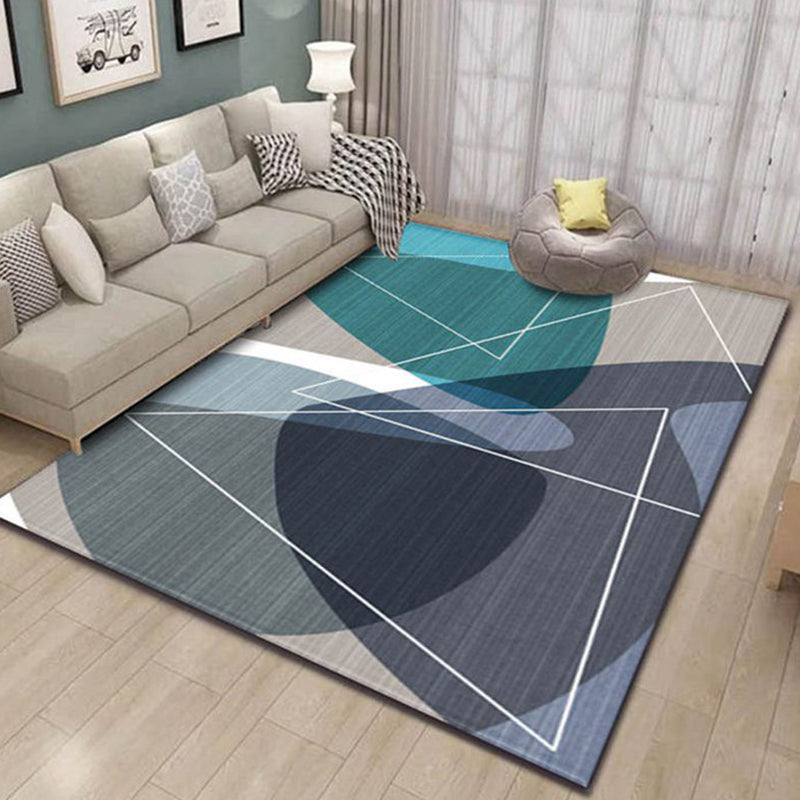 Contemporary Area Rug Modern Geometric Rug Polyester Washable Area Carpet for Living Room