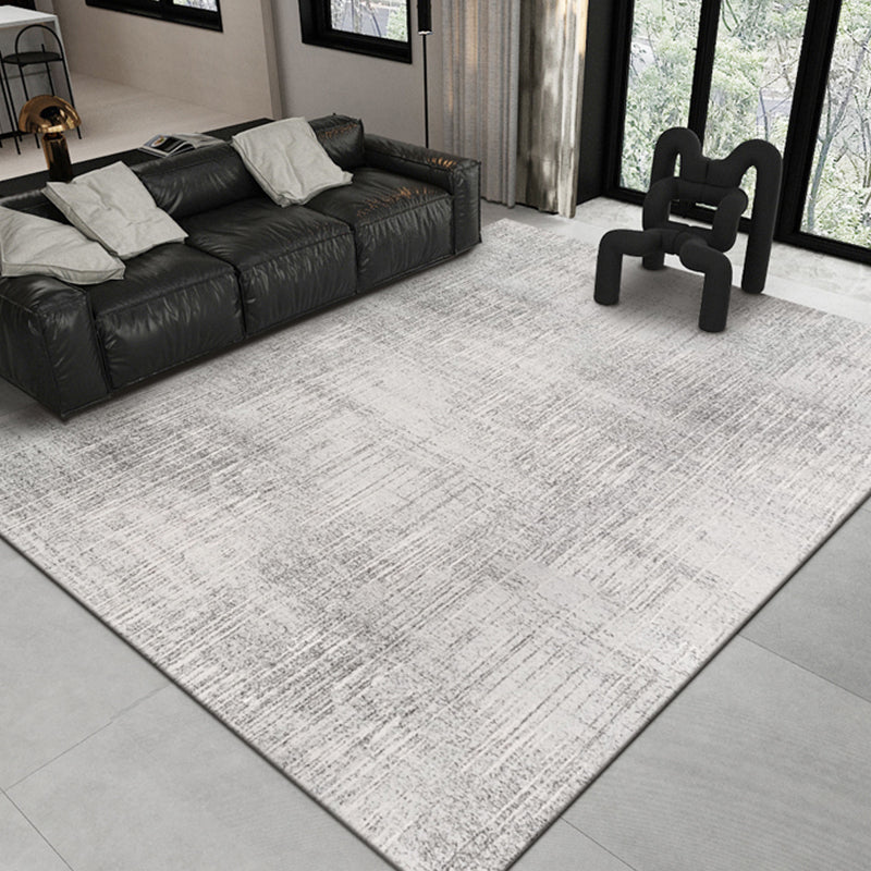 Zone de couleur unie moderne tapis en polyester gris tapis de soins faciles pour la décoration intérieure