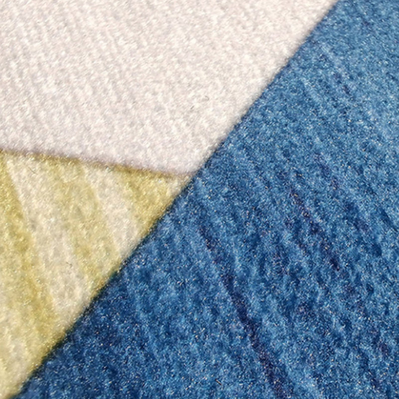 Dark Red Modern Rug Polyester Graphic Rug Non-Slip Backing Rug for Home Decoration