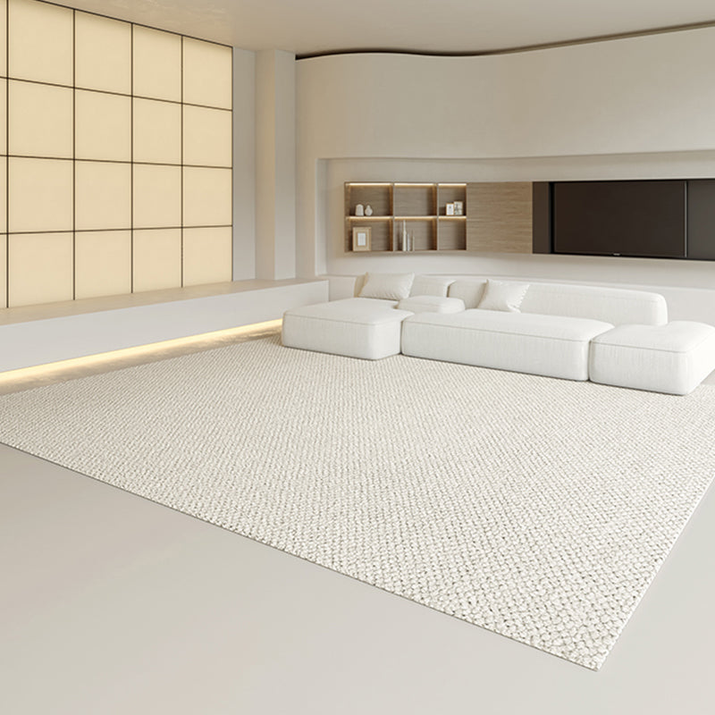 Grey Solid Color Area Rug Modern Polyester Area Carpet Easy Care Rug for Living Room