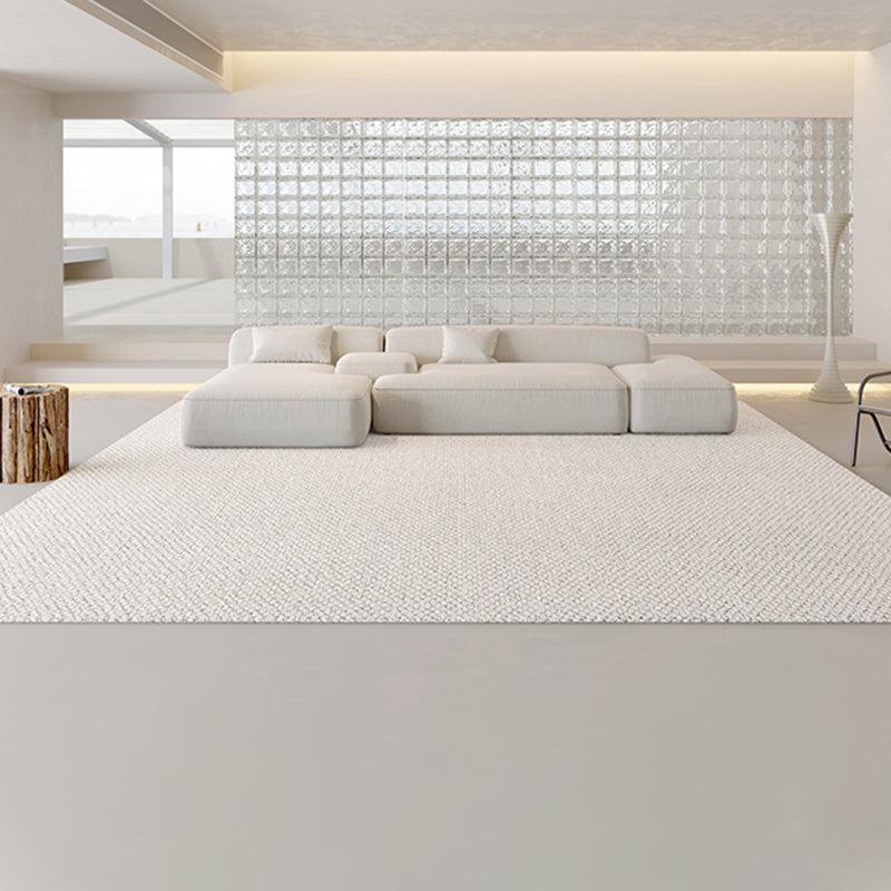 Grey Solid Color Area Rug Modern Polyester Area Carpet Easy Care Rug for Living Room