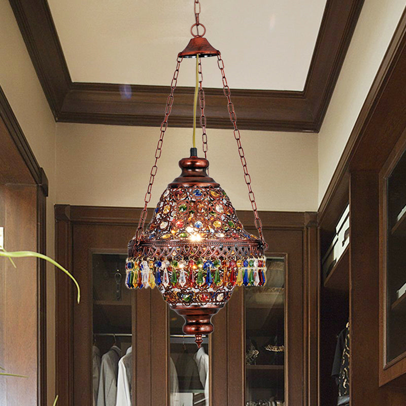 Kit d'éclairage suspendu en métal lanterne vintage 1 hier-chambre suspension suspension en cuivre