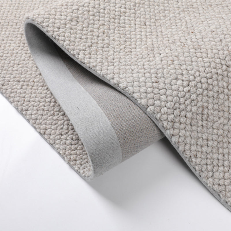 Grey Solid Color Area Rug Modern Polyester Area Carpet Easy Care Rug for Living Room