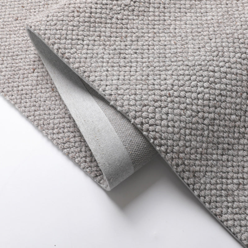 Grey Solid Color Area Rug Modern Polyester Area Carpet Easy Care Rug for Living Room