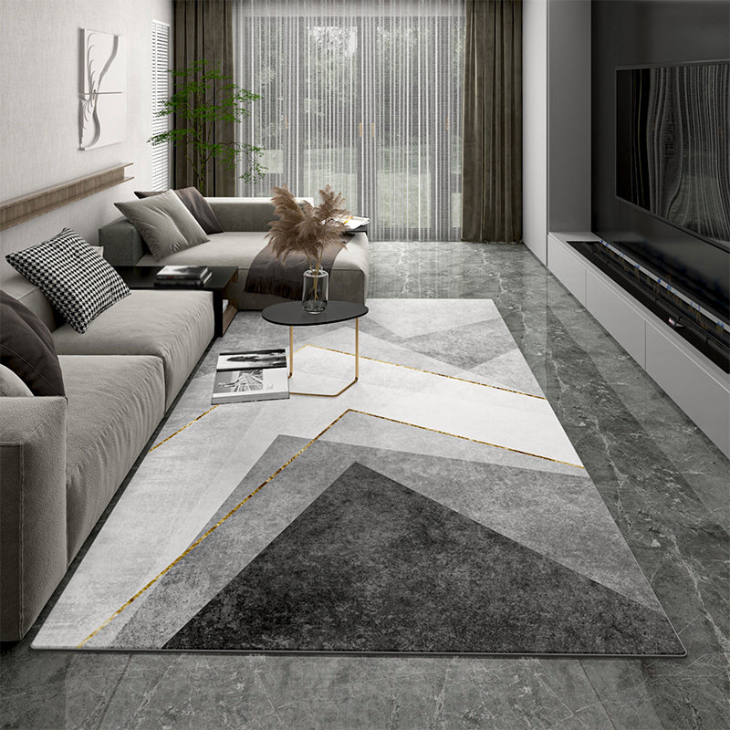 Creative Geometric Pattern Carpet Polyester Indoor Rug Stain Resistant Area Carpet for Living Room