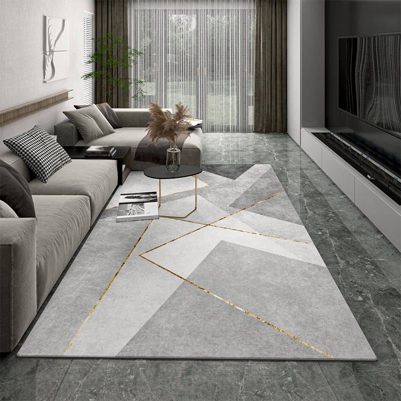 Creatief geometrisch patroon tapijt polyester polyester binnenkleurige vlek resistent gebied tapijt voor woonkamer