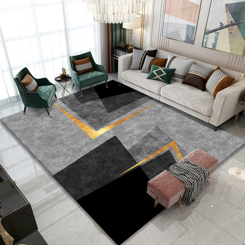 Light Graphic Modern Rug Polyester Triangle Rug Non-Slip Backing Rug for Living Room