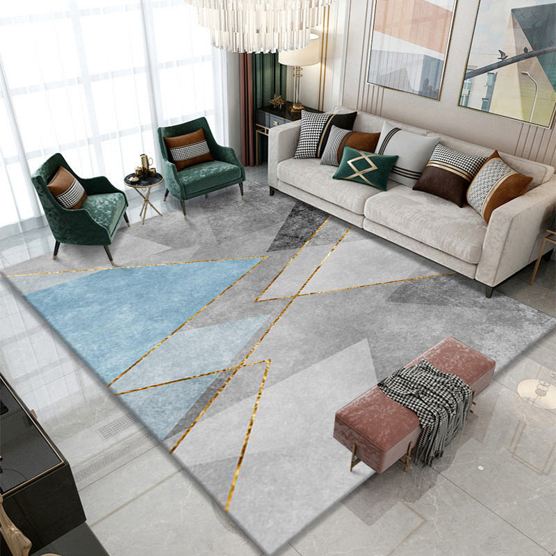 Licht grafisch modern tapijt polyester driehoek tapijt niet-slip achterste tapijt voor woonkamer