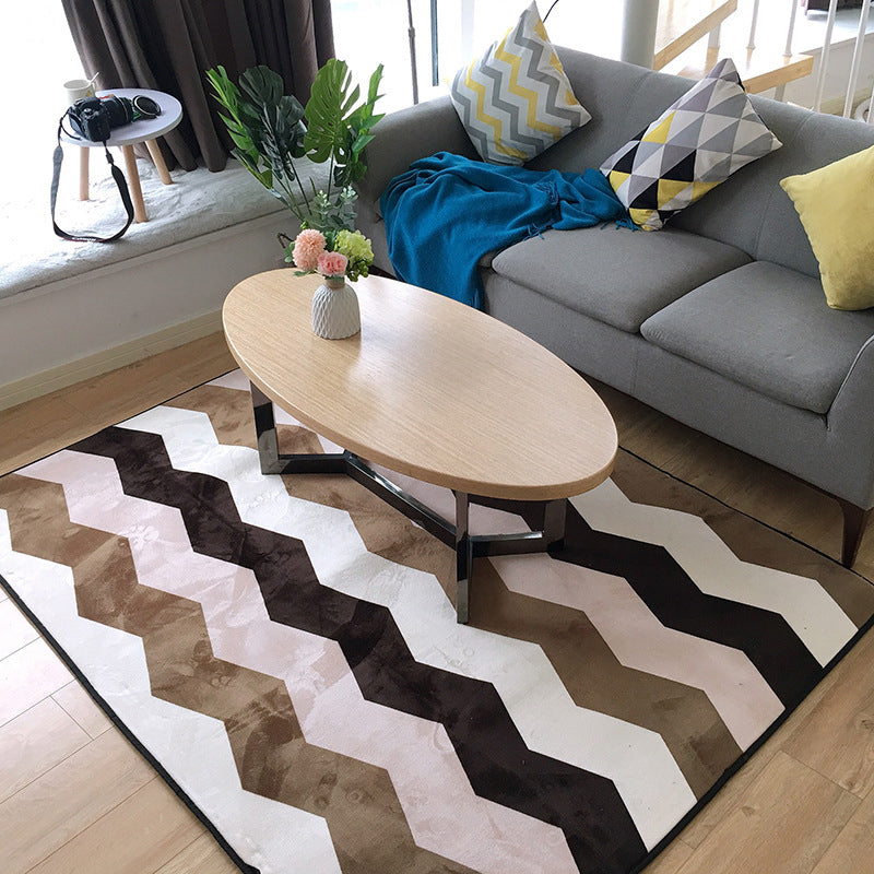 Bruin modern tapijten polyester kleur klontdapje niet-slip achterste tapijt voor woningdecoratie