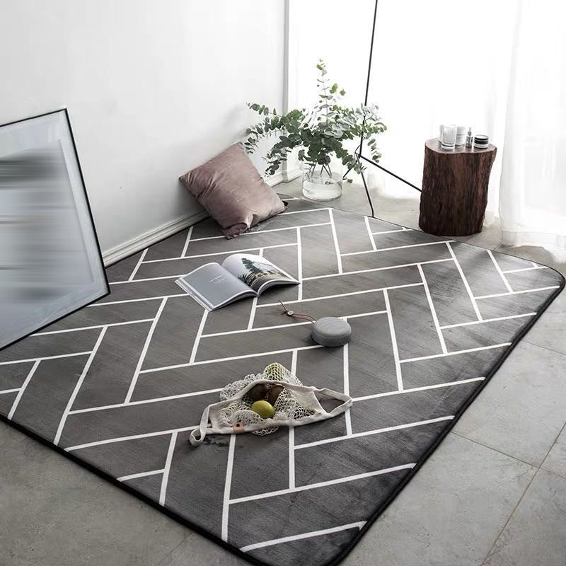 Brown Modern Rug Polyester Color Lump Rug Non-Slip Backing Rug for Home Decor