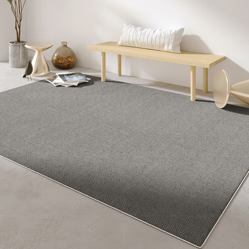 Modern Living Room Area Carpet Solid Color Polyester Area Rug Anti-Slip Easy Care Area Rug