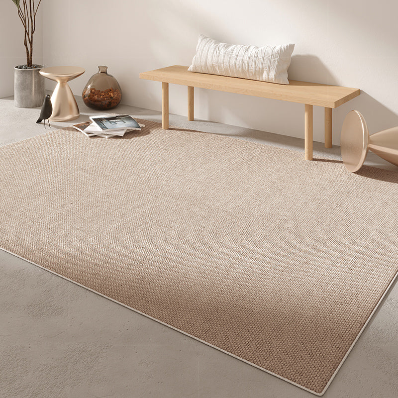 Modern Living Room Area Carpet Solid Color Polyester Area Rug Anti-Slip Easy Care Area Rug