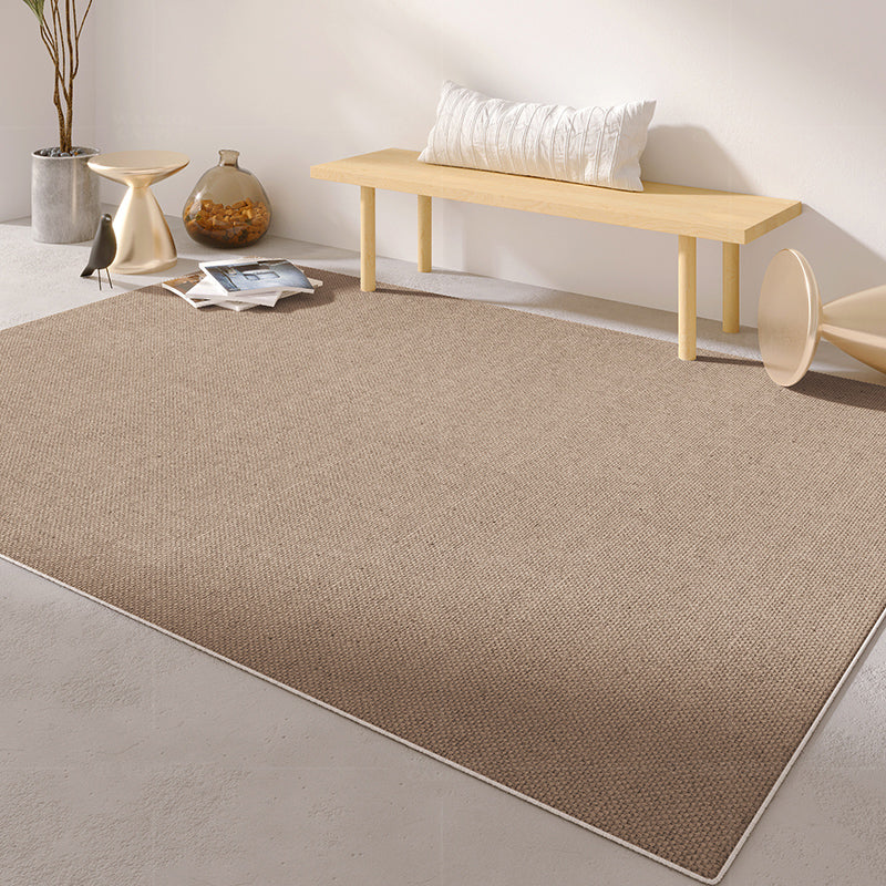 Modern Living Room Area Carpet Solid Color Polyester Area Rug Anti-Slip Easy Care Area Rug