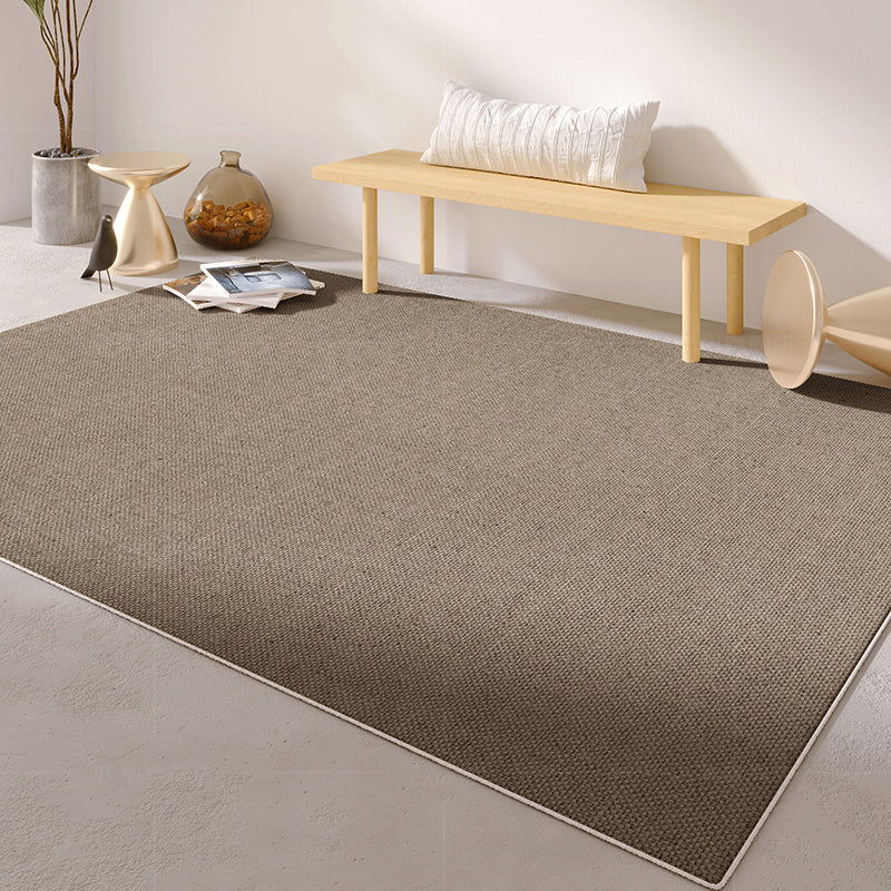 Modern Living Room Area Carpet Solid Color Polyester Area Rug Anti-Slip Easy Care Area Rug
