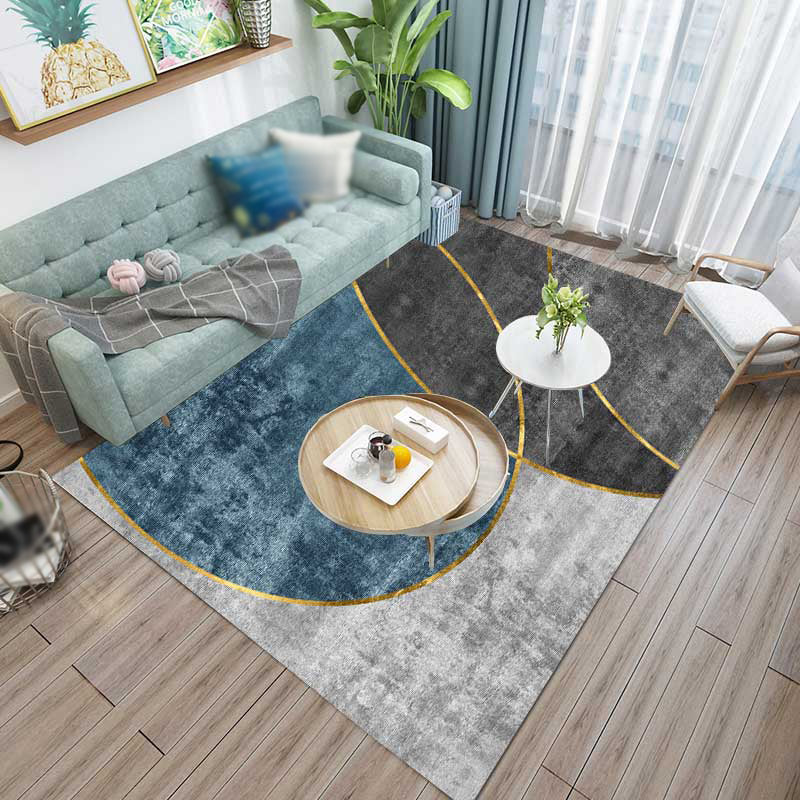 Stijlvol polyester tapijt wasbaar wastafel binnen tapijt niet-slip achterste ruggengiert tapijt voor woonkamer