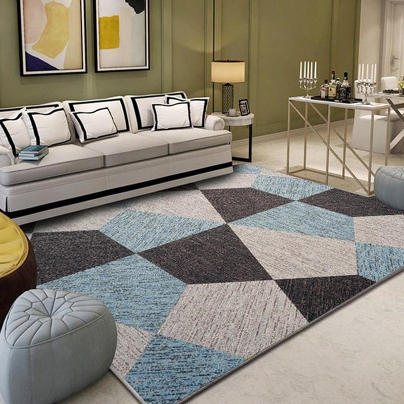 Light Yellow Modern Indoor Rug Polyester Graphic Rug Non-Slip Backing Rug for Living Room