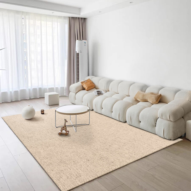 Modern Pure Color Area Carpet White Polyester Area Rug Anti-Slip Easy Care Rug for Home Decor