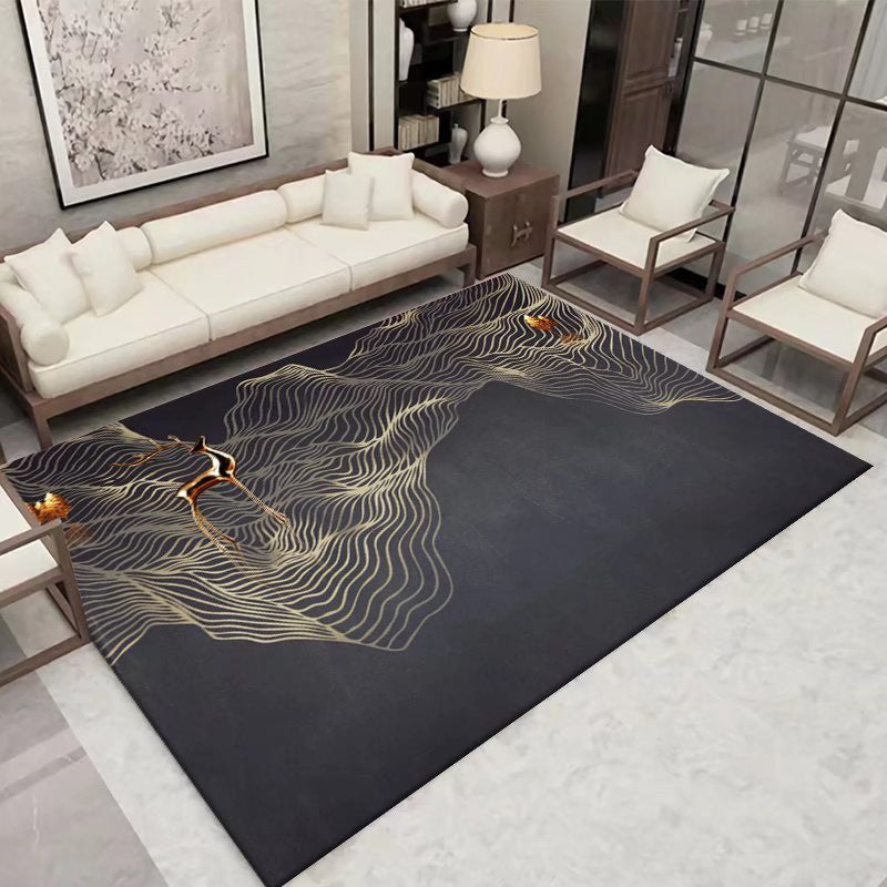 Tapis de tapis moderne gris foncé