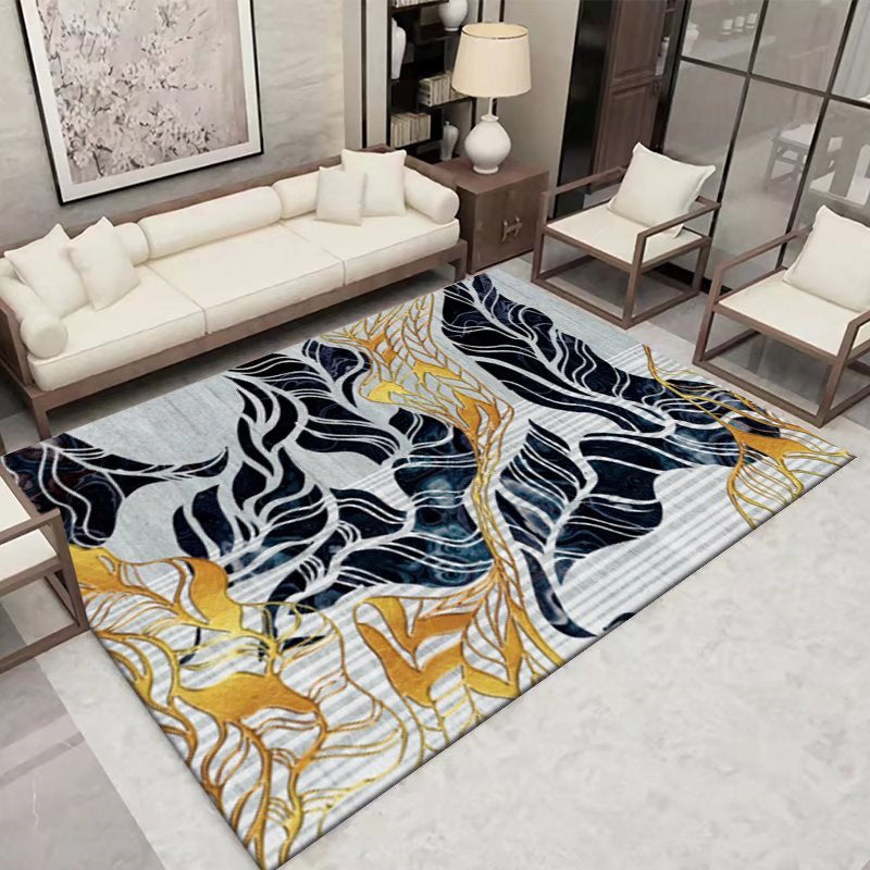 Tapis de tapis moderne gris foncé