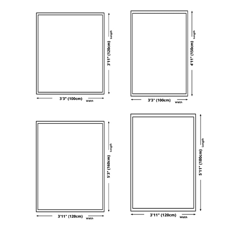 Blue Modern Rug Polyester Graphic indoor Rug Non-Slip Backing Rug for Living Room