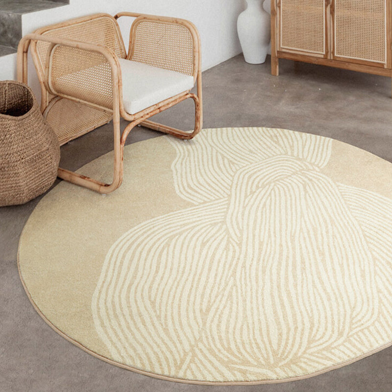 Modern Stripe Pattern Rug Grey Polyester Area Rug Non-Slip Backing Area Carpet for Home Decor