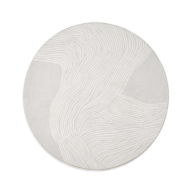 Modern Stripe Pattern Rug Grey Polyester Area Rug Non-Slip Backing Area Carpet for Home Decor