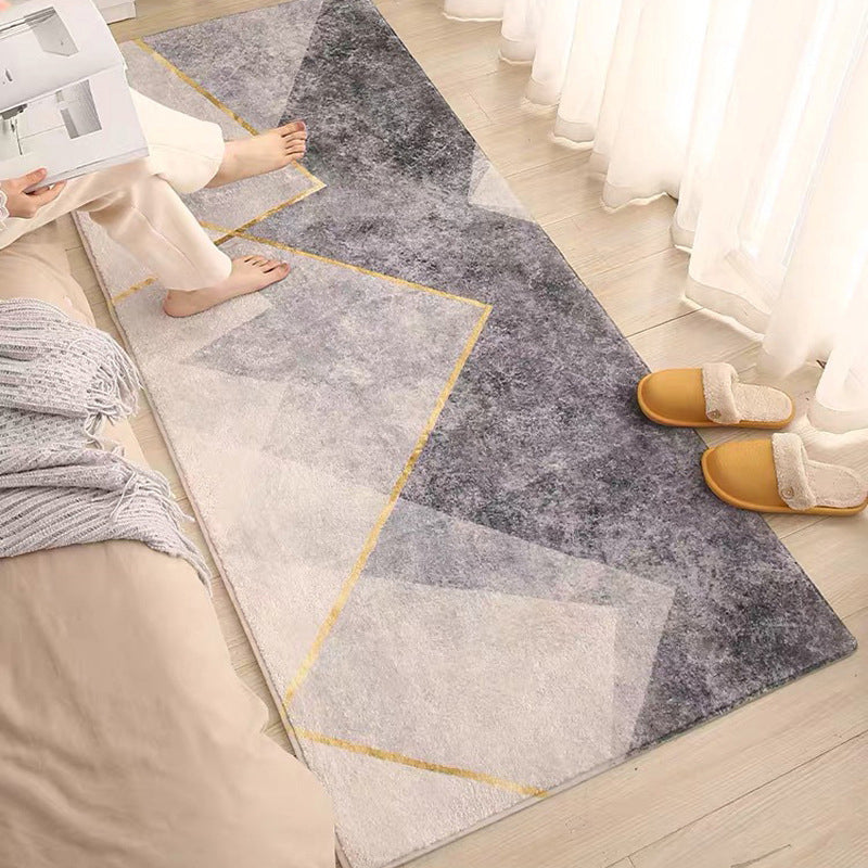 Gold Modern Rug Polyester Abstract Pattern Rug Washable Rug for Living Room