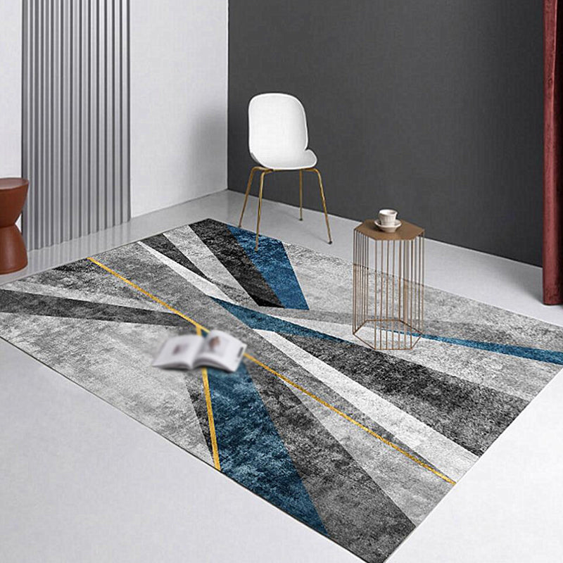 Dark Green Luxury Rug Polyester Graphic Rug Non-Slip Backing Rugf for Living Room