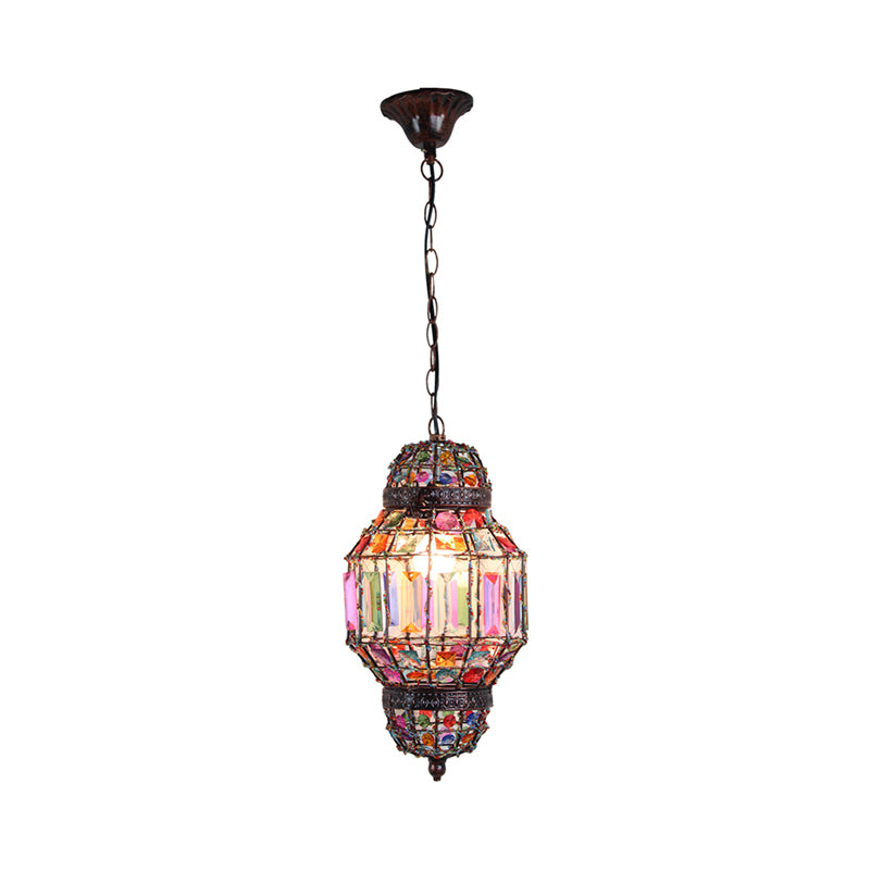 Lanterna in metallo giù per il ciondolo di illuminazione vintage 1 ristorante lampadina appesa al soffitto in ruggine