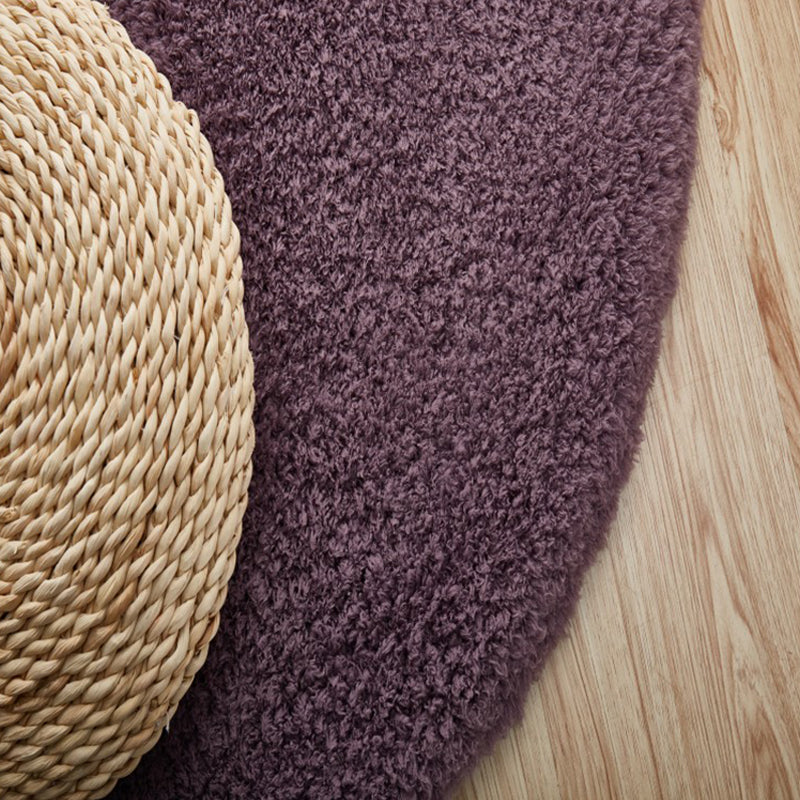 Purple Simple Rug Blending Pure Color Rug Non-Slip Backing Rug for Living Room