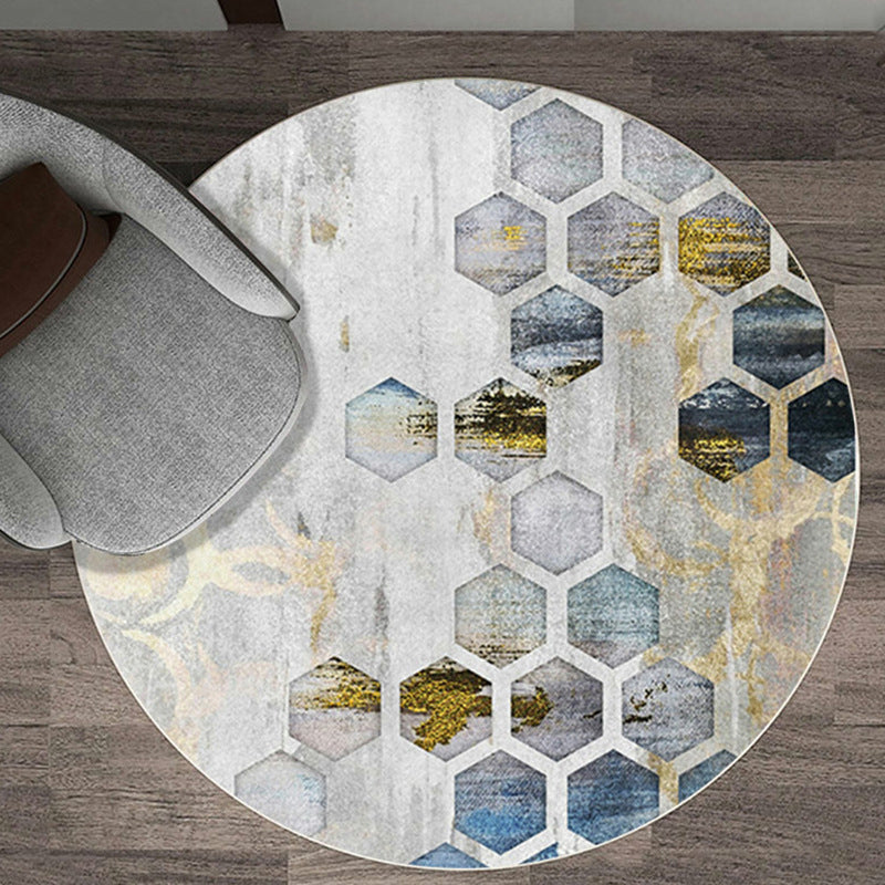 Blauw contrast kleurgebied tapijt modern polyester gebied tapijt anti-slip gemakkelijke tapijt tapijt voor woningdecoratie