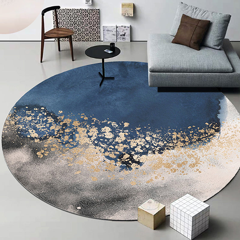 Blauw contrast kleurgebied tapijt modern polyester gebied tapijt anti-slip gemakkelijke tapijt tapijt voor woningdecoratie