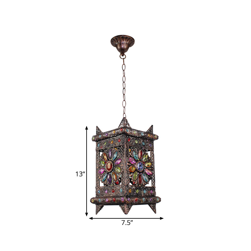 Rechthoek woonkamer ophanging verlichting decoratief 1 lamp bronzen hangend hanglampje