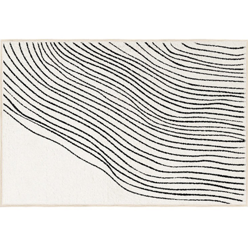 Modern Abstract Print Area Tapijt Wit Polyester Area Tapijt Non-slip achterste Tapijt voor thuisdecoratie