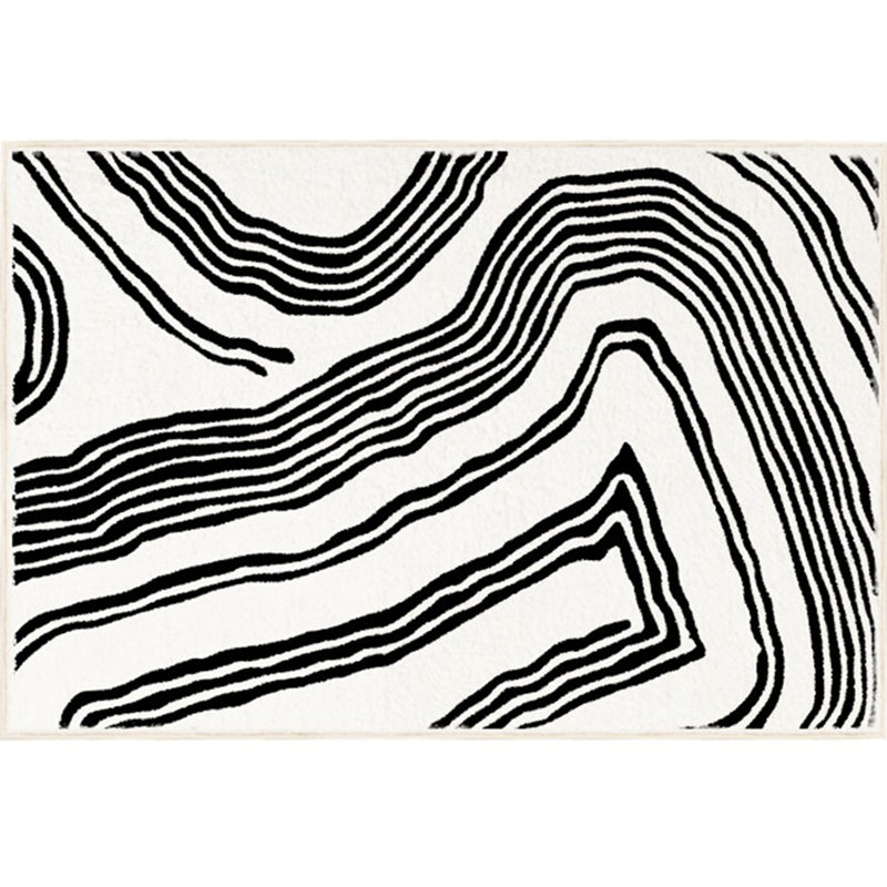 Modern Abstract Print Area Tapijt Wit Polyester Area Tapijt Non-slip achterste Tapijt voor thuisdecoratie