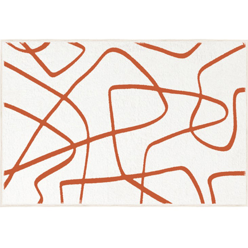 Modern Abstract Print Area Tapijt Wit Polyester Area Tapijt Non-slip achterste Tapijt voor thuisdecoratie