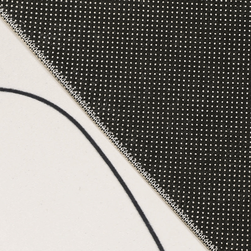 White Line Pattern Area Carpet Modern Polyester Area Rug Non-Slip Backing Rug for Home Decor