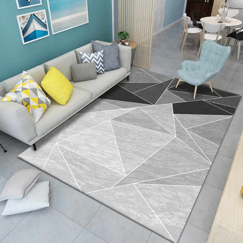 Natural Geometric Pattern Carpet Polyester Rug Stain Resistant Indoor Rug for Home Decoration